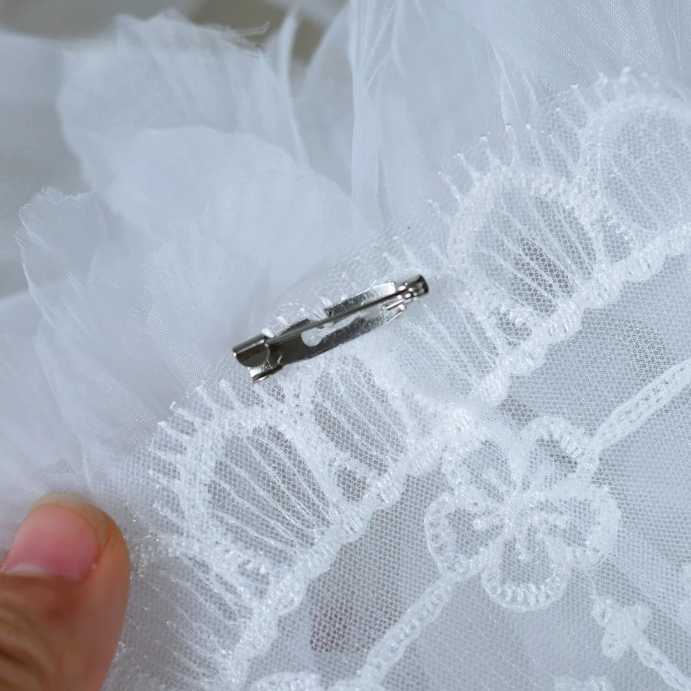 Elegance Women's Bolero Wedding Shawl Double Shoulder Tulle Wraps Detachable Wedding Dresses Accessories Marriage Evening Party