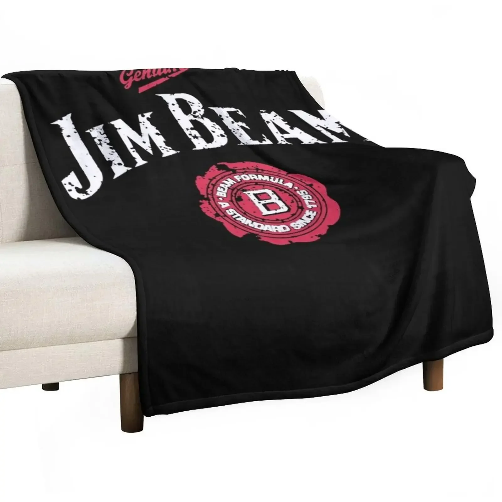 

Jim Beam Genuine Retro Classic T-Shirt.png Throw Blanket Luxury Sofa Throw Nap Luxury Designer Blankets