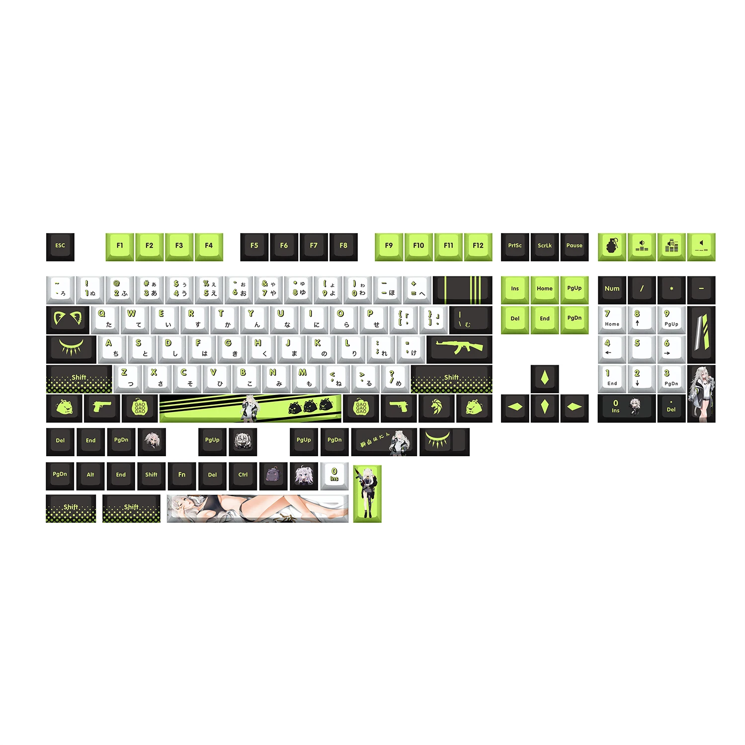 White Peony keycaps anime Animation Hot Sublimation Mechanical Theme Keyboard Peripheral Tongren Keycaps