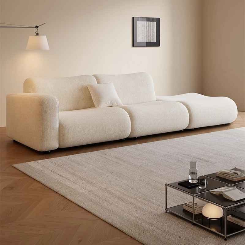 

Sofa cotton and linen living room straight row creative combination removable and washable chenille fabric sofa