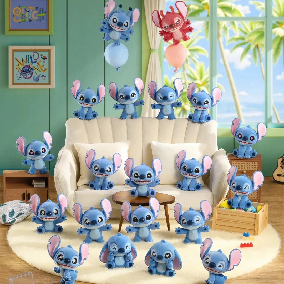 

Genuine Disney Stitch New Mini Fluffy Series Moe Beans Blind Box Mini Desktop Ornaments Kawaii Decorations Female Birthday Gift