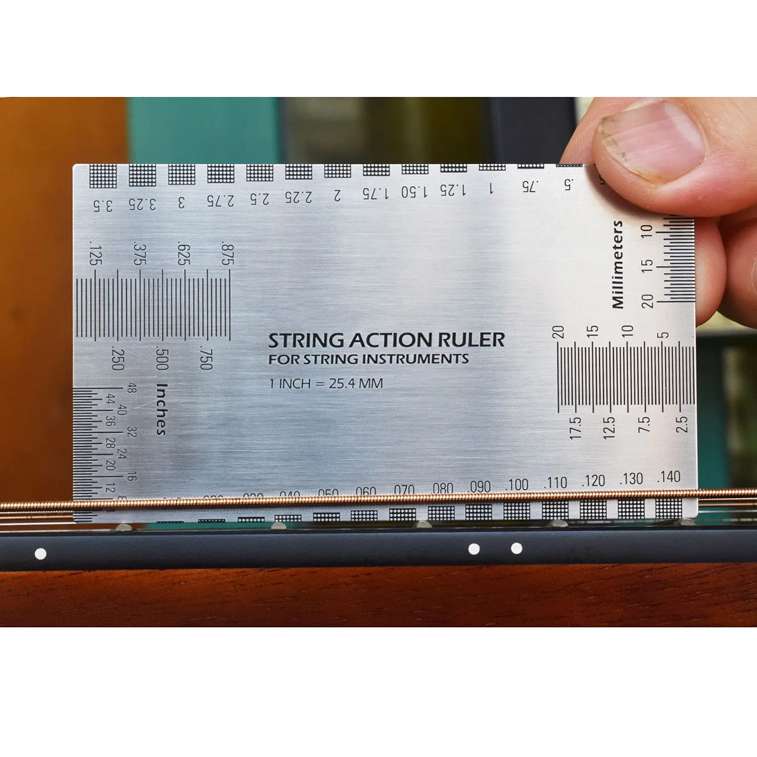 Miwayer String Action Ruler Gauge,Guitar Repairing Tool for Luthier,Fit for Guitar,Ukulele,Bass,Banjo,Mandolin