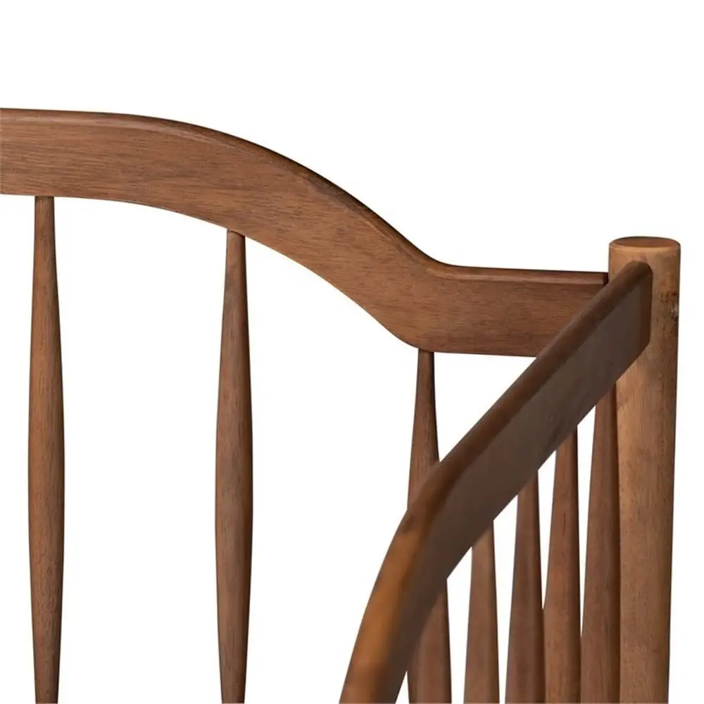 Parson Classic Mid-Century Modern Walnut Brown Finished Wood Twin Size Daybed, Customized