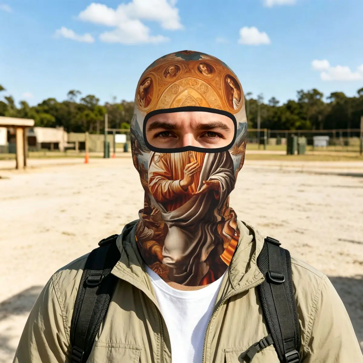 WORSHIPING JESUS Breathable Thin Balaclava Full Face Mask Sun Protection Neck Gaiter For Motorcycle Cycling Fishing Outdoor