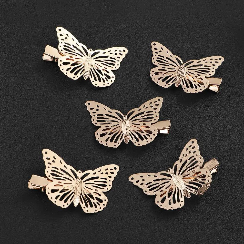 

Hollow Golden Bobby Pins Hair Jewelry Butterfly Hair Clips Bridal Headpiece Girls Headdress Metal Hairpins