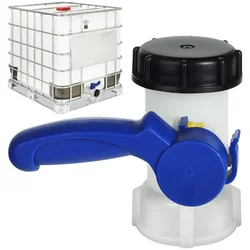IBC Water Tank Universal Adapter IBC Tank Container Outlet Control Valve For Acid-Base Solutions Solvents 62mm DN40 Flap Valve