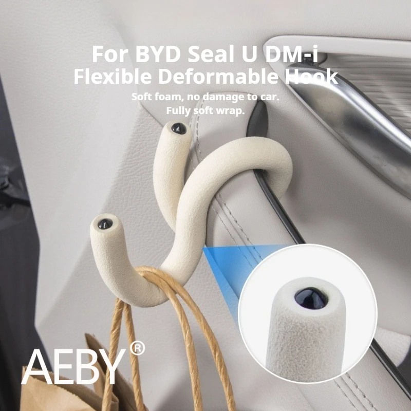 

AEBY For BYD Seal U DM-i 2020-2025 Multifunctional Car Hook , 360 Rotation Adjustable Hanger, Center Console Armrest Organizer