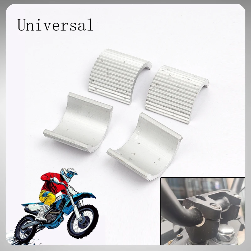 4pcs/set Universal Motorcycle Bike 22mm 7/8 Inch To 28mm 1-1/8 Inch Handlebar Mount Riser Clamp Conversion Shim Spacer