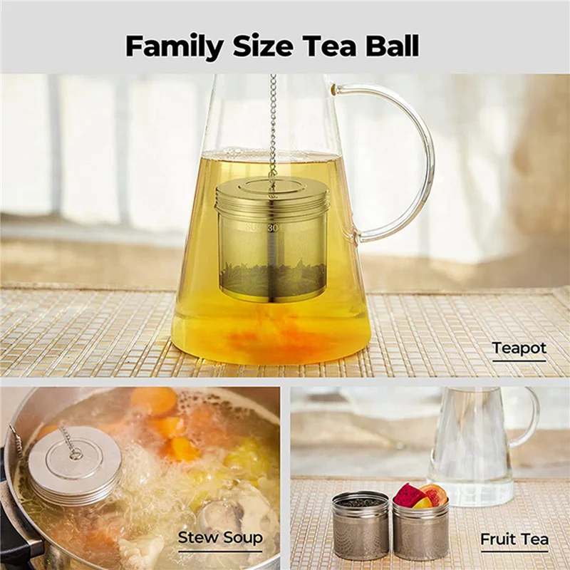 

ABWZ-6 Pcs Large Tea Ball Infuser For Loose Leaf Tea & Spice Infuser For Cooking, Threaded Lid, Extra Fine Mesh Tea Strainer