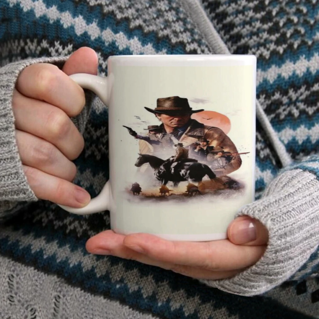 Game TV-Red-Dead-Redemption Cartoon Milk Mocha Cup Coffee Tea Cup Cute Animal Breakfast Dessert 11oz Milk Water Cup Gift