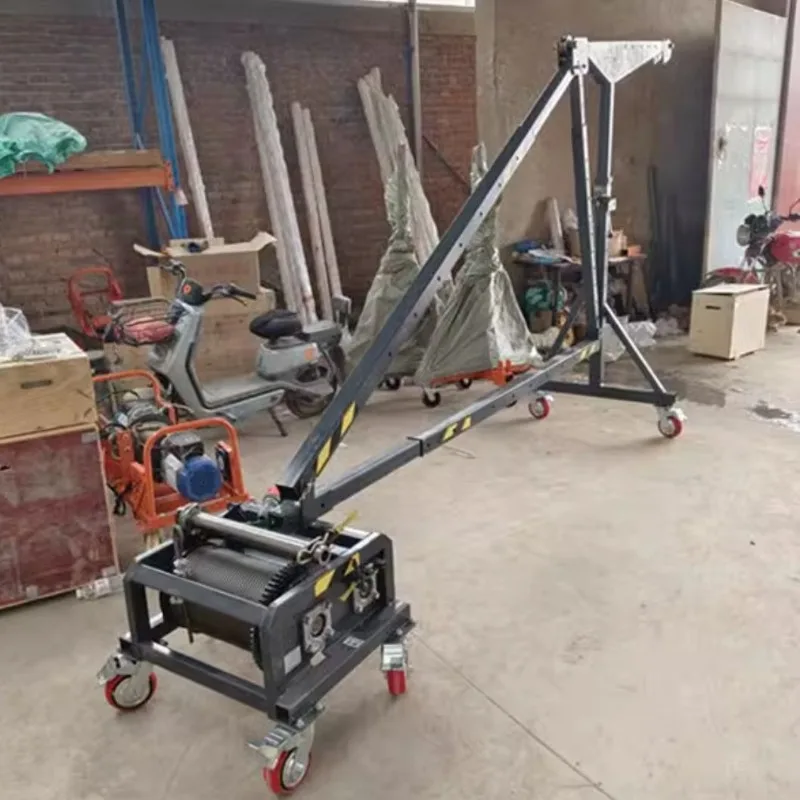 outdoor mobile straight arm crane door and window glass crane household small high-altitude window lifting and lifting machine