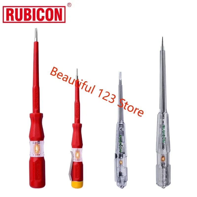 Japan RUBICON Electrical Tools RVT-211 RVT-111 Test Pencil 220~250V LED Voltage Tester Pen Diameter 3.0mm Slotted VDE Approved