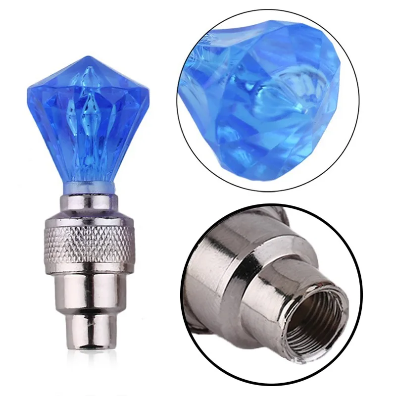 حار 2 قطعة دراجة الإطارات غطاء صمام ضوء دراجة نارية عجلة السيارة تكلم جوهرة شكل النيون مصباح ليد فلاش مصباح الدراجات اكسسوارات #4