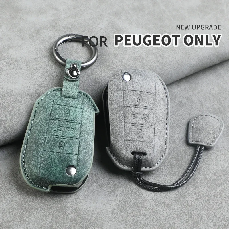 

For Peugeot Car Key Cover 208 308 408 508 2008 3008 4008 5008 For Citroen C3 C4 CACTUS C6 C8 Leather Car Key Case Cover