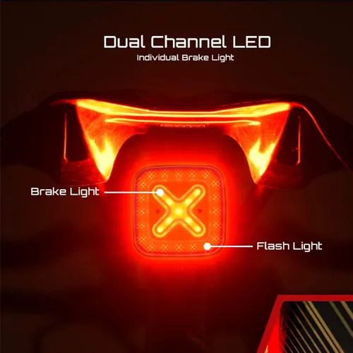 Imagen 1 del producto Enfitnix Cubelite III freno automático bicicleta de carretera luz trasera Sensor inteligente ciclismo MTB luz trasera carga USB bicicleta LED luz transpirable