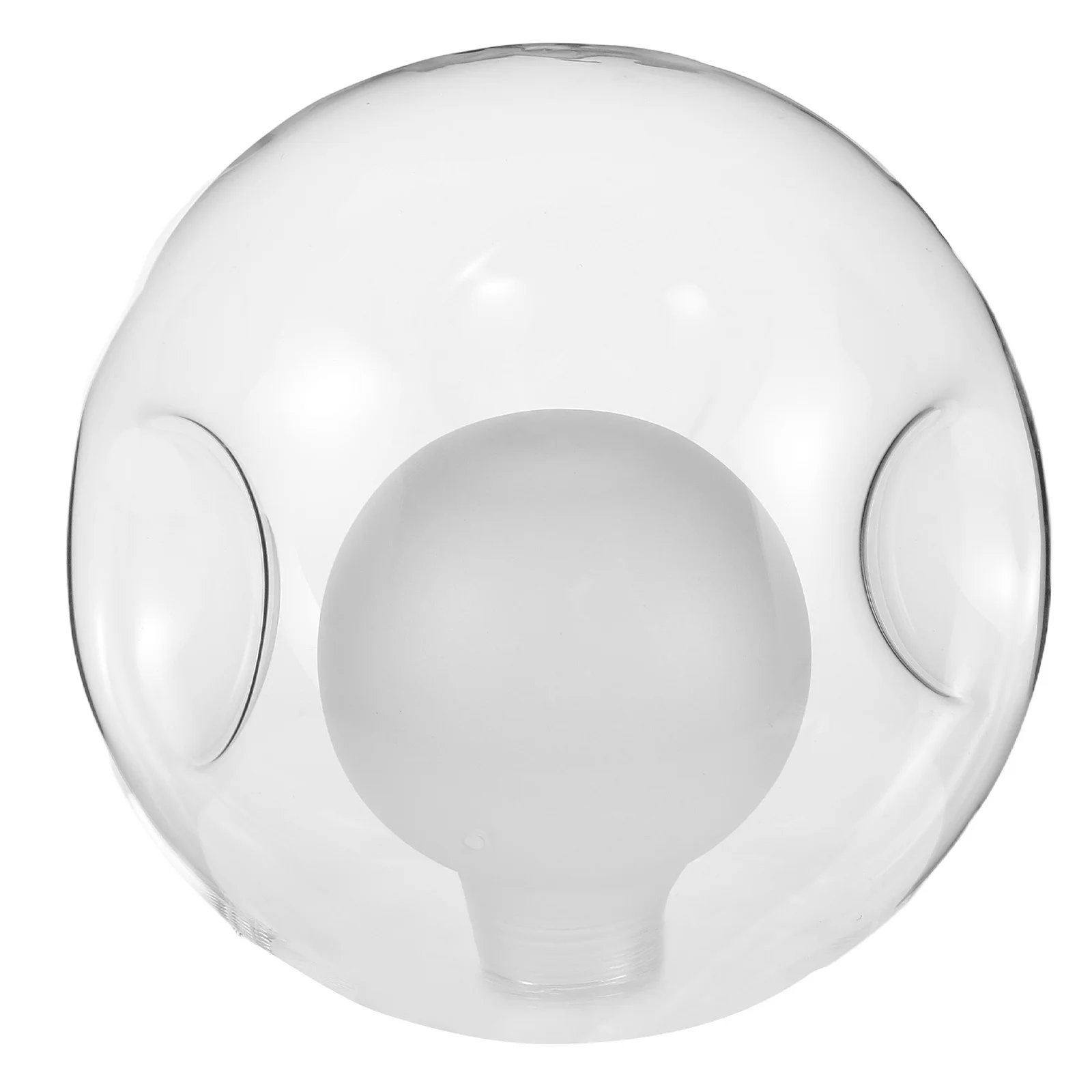 

Double-Layer Clear Glass Lampshade Modern Triple-Indented Globe Sphere Lighting Replacement Cover Compatible G9 Bulb Transparent