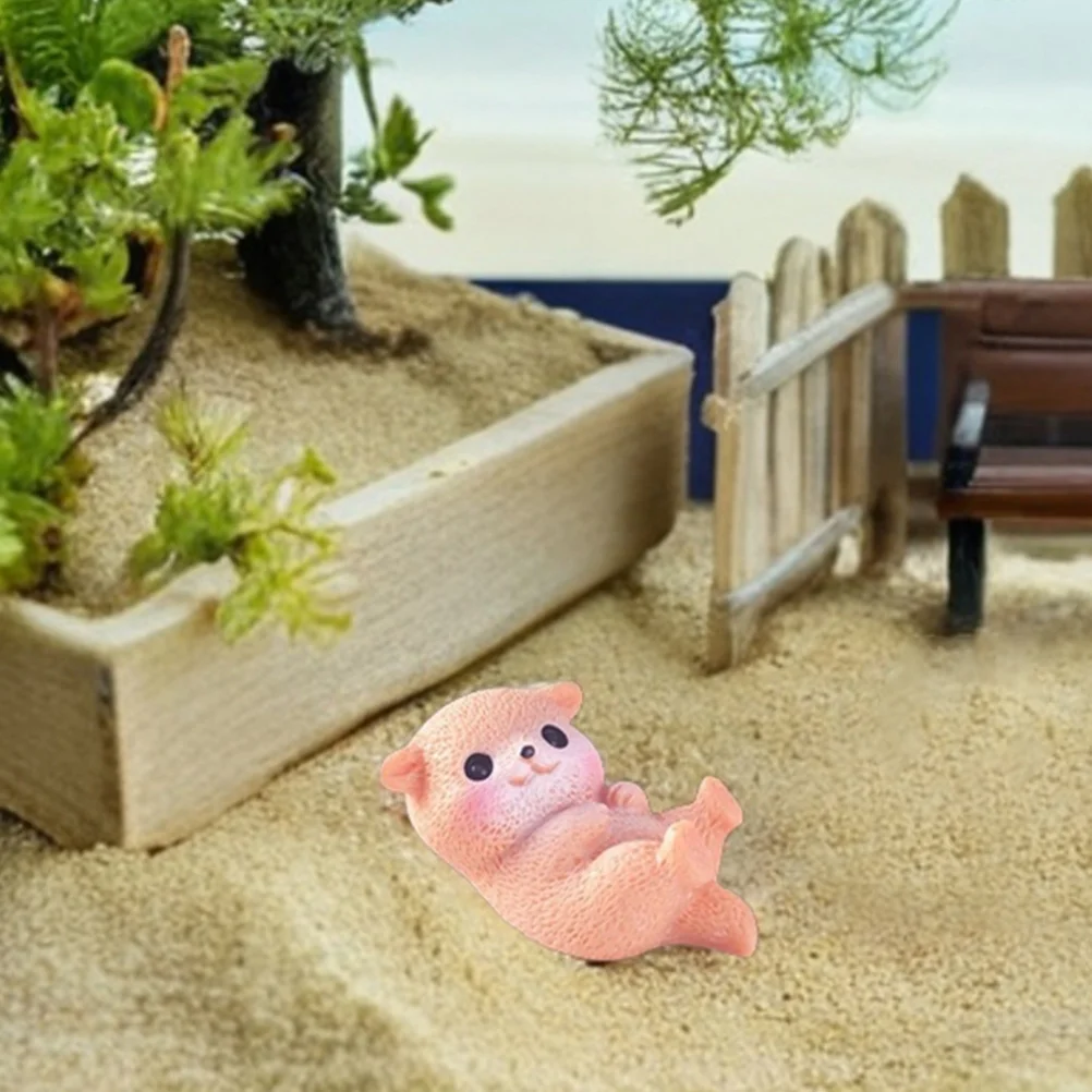 

9Pcs Resin Mini Otters Collection Small Animal Figures for Fairy Garden Micro Landscape Decoration Kit