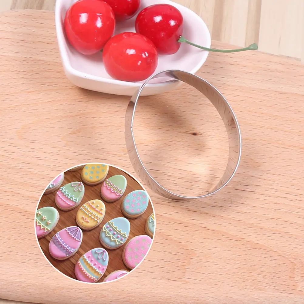 5Pcs Easter Egg Shape Cookie Cutters Food Safe Stainless Steel Baking Tools for Adults Birthday Christmas Thanksgiving Fun