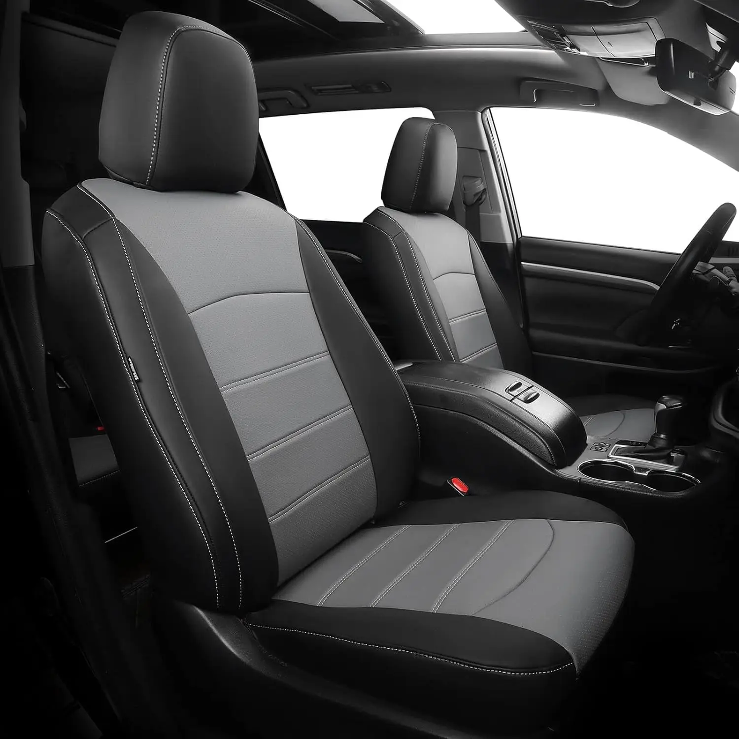 

Custom Seat Covers for Toyota Highlander 2014-2019, Only 1&2-Row with 40/60 Split Bench, Faux Leather Car Interior Replacement A