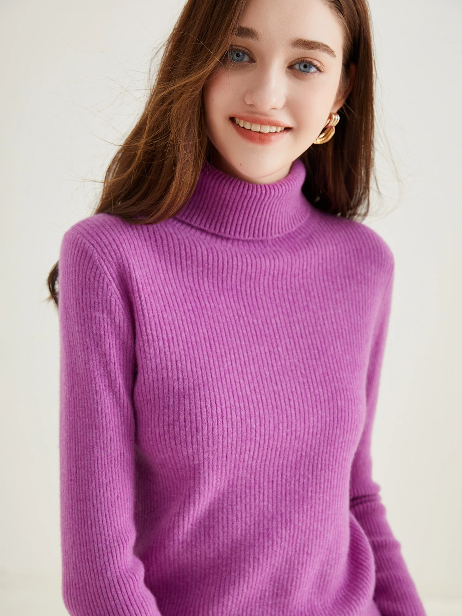 Turtleneck Sweaters Cashmere Sweater Women 100% Cashmere Ladies Tops 2023 Long Sleeve Knitwears Wool Knit Pullover Women Clothes