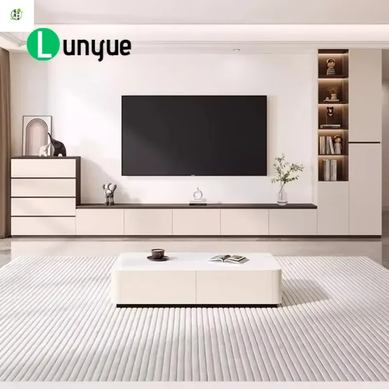 Custom Solid Wood TV Cabinet Modern Luxury Minimalist Smart Design for Home Hotel Villa Direct from Manufacturer Free Design