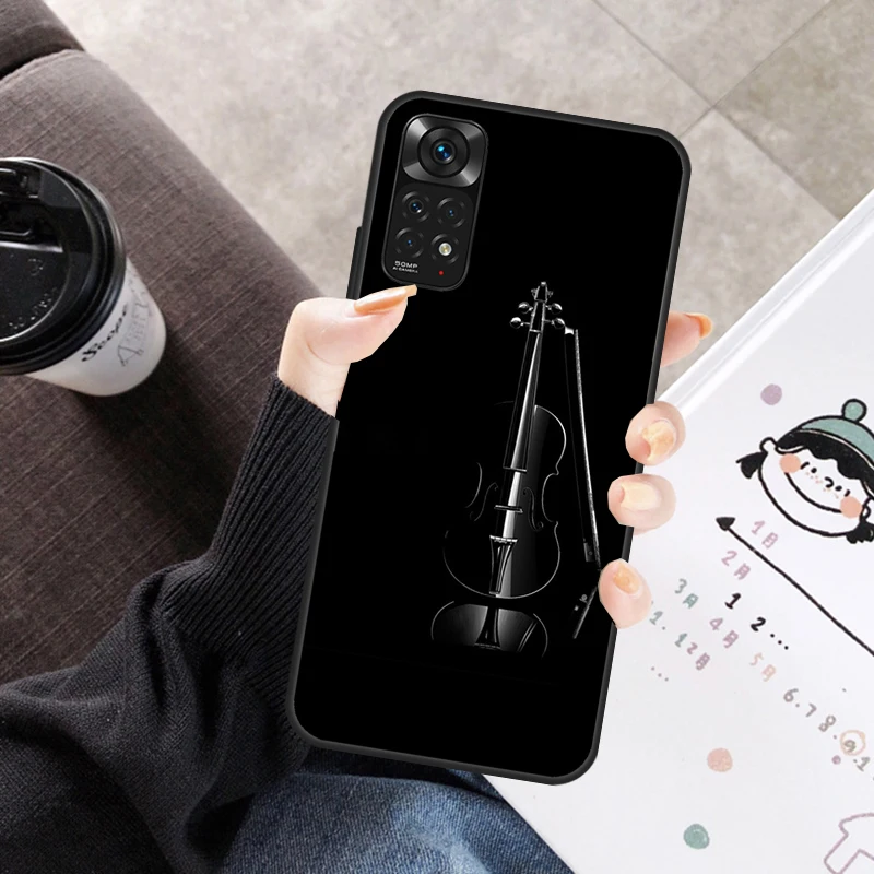 Custodia per chitarra per strumenti musicali Rock per Xiaomi Redmi Note 11 10 9 8 12 Pro 10S 11S 12S Cover per Redmi 9 10 10A 9C 10C 12C