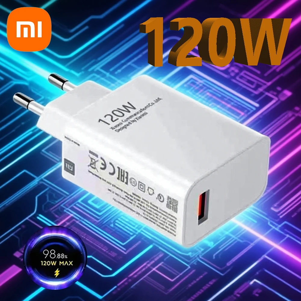 Xiaomi 120W Turbo Fast Charger Eu/Us Hypercharge Charge Adapter Cable for Redmi Note 11 12 13 Pro Plus 5G Mi 14 13 13T Poco