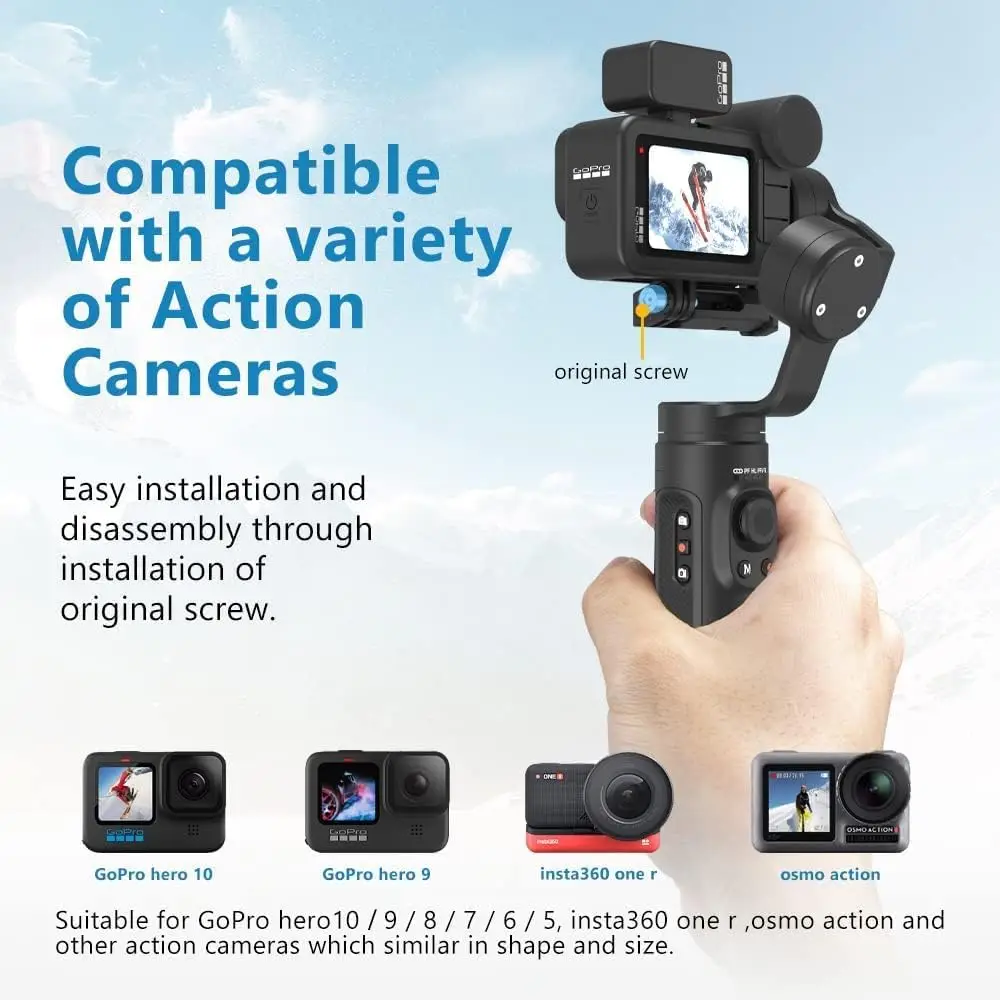 Imagem -03 - Inkee-falcon Plus Handheld Action Câmera Gimbal Estabilizador Anti-shake Controle sem Fio para Osmo Insta360 Gopro Hero 11 10 7