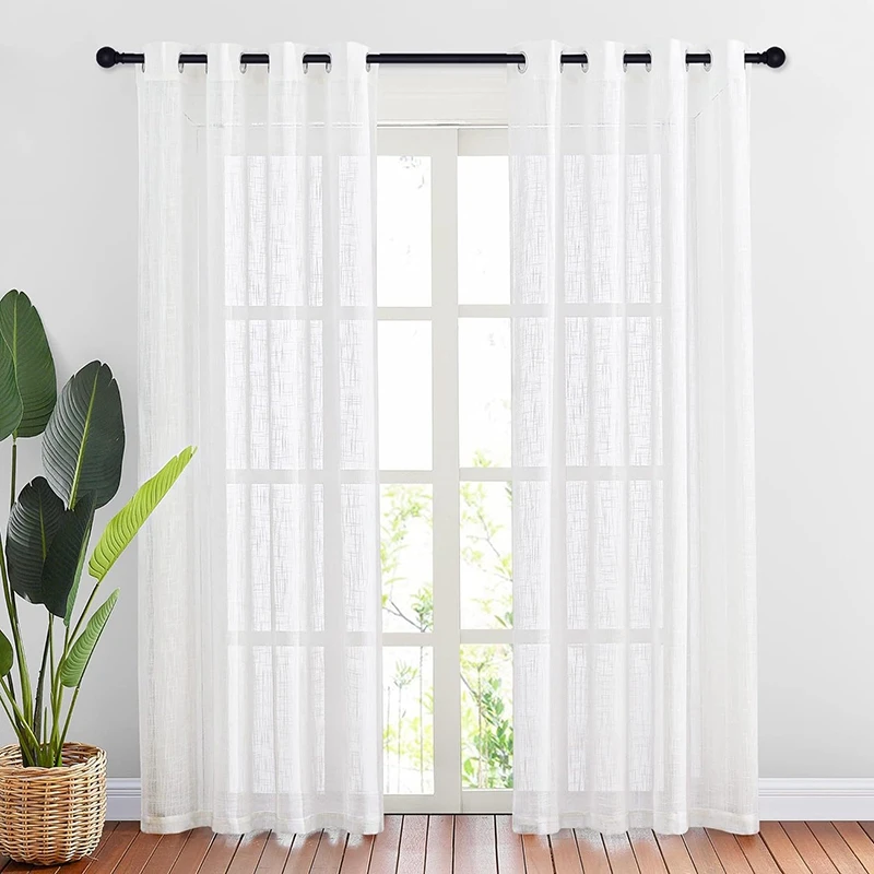 1pc Shading White Sheer Curtains Window Curtains Decor Living Room Bedroom Aesthetic Decorations Home Wall Decor