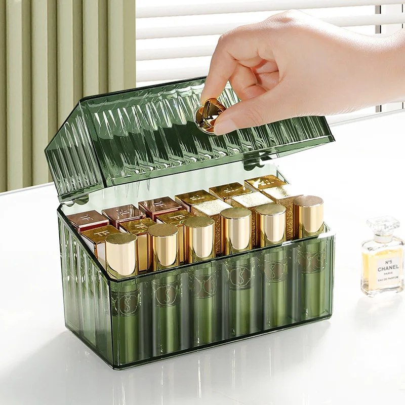 Luxurious 18 Grid Lipstick Box Makeup Organizer Storage Box Lipstick Nail Polish Organizer Display Holder Cosmetic Organizer Box