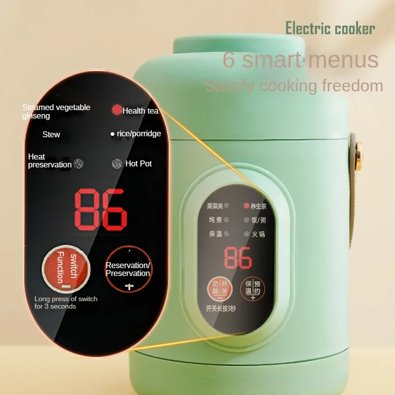 2026 New Upgrade 220V Intelligent Mini Health Electric Stewpot Cup Portable Soup Pot Office Cooking Machine 800ML Hot Pot Stew