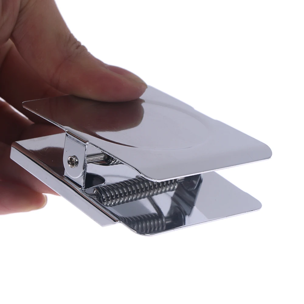 Square Magnetic Wall Clip Refrigerator Spring Loaded Magnetic Wall Clip Memo Note Holder Silver Magnet Hook Clips
