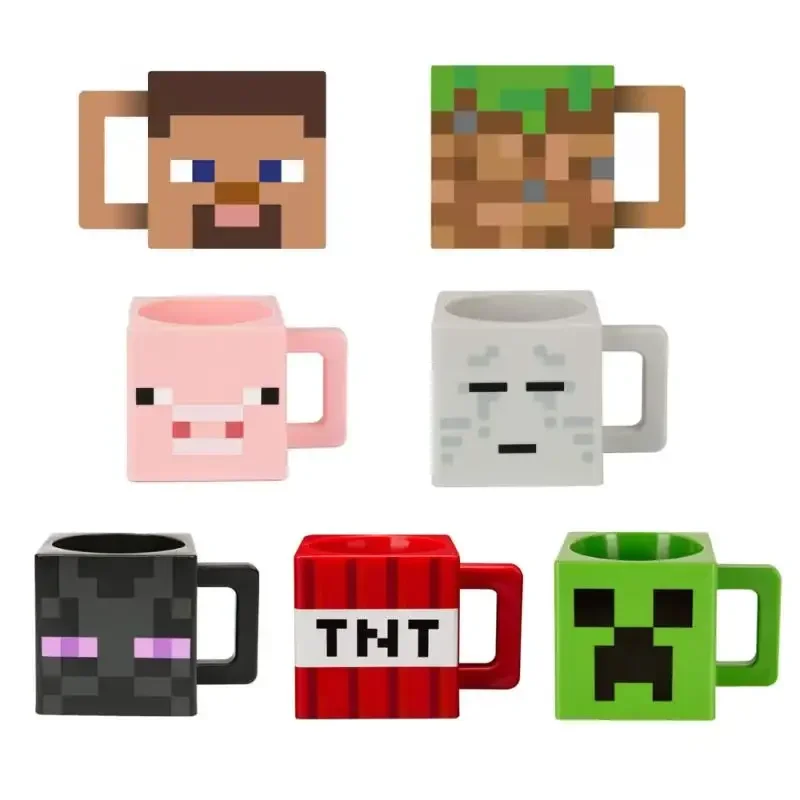 New Minecraft Lawn Cup Funny PVC  Enderman Creeper TNT Water Drinking Cups Creative Mug Tea Cups Kid Adult Gift Kitchen toys