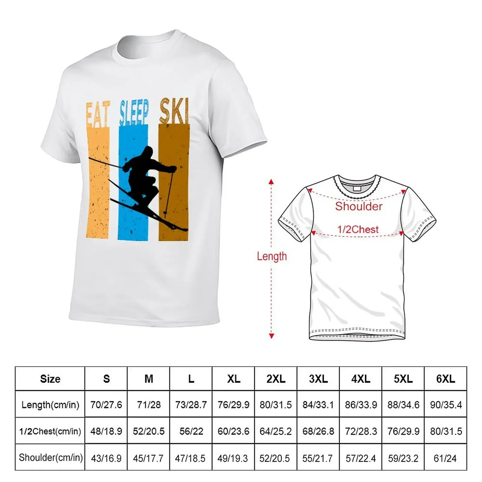 Crossed ski Essential, Eat Sleep Ski T-Shirt sports fans anime clothes plus size tops sweat shirts, men