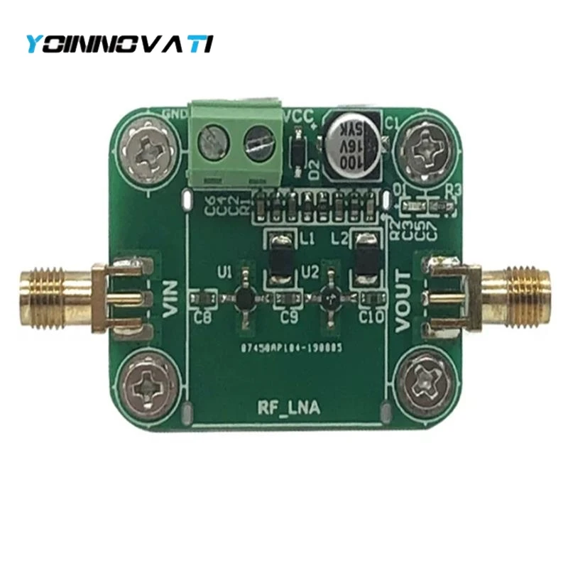 YT 1PCS 46dB Gain Low Noise RF LNA Amplifier Board, 80kHz to 2GHz, uV Tiny Signal Amplification Module, 5V RF Signal Amplifier