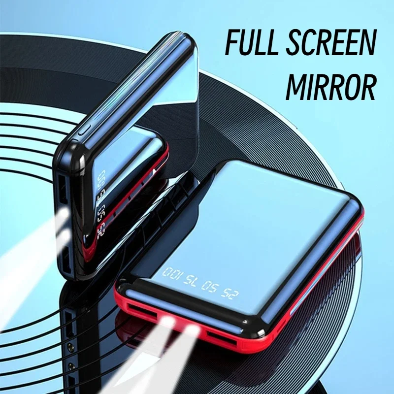 Xiaomi 10000mAh بنك طاقة صغير محمول شاحن مرآة شاشة LED باور بانك رقمي آيفون سامسونج بطارية خارجية جديدة #3