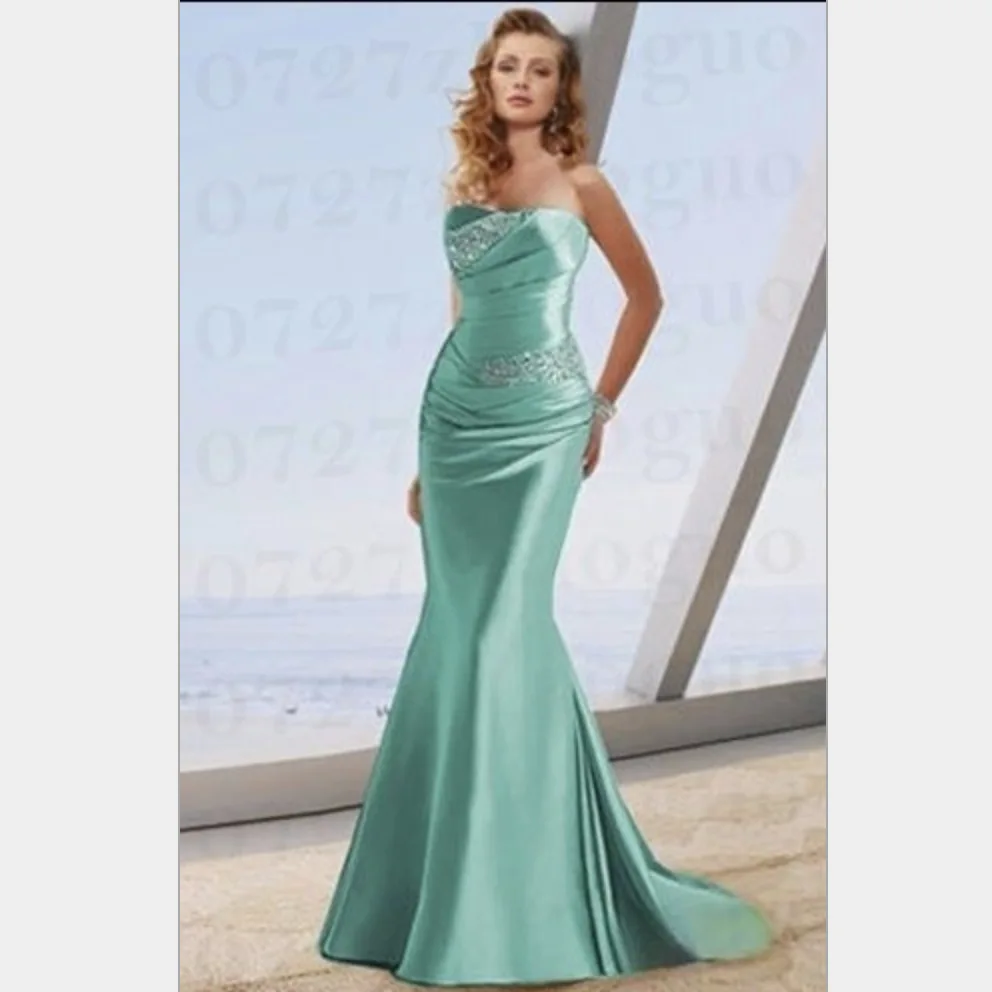 Annual Meeting Evening Dress Slim Fitting Sexy Fishtail Diamond Inlaid Long Toasting Dress Wedding Dress Shiny Dress