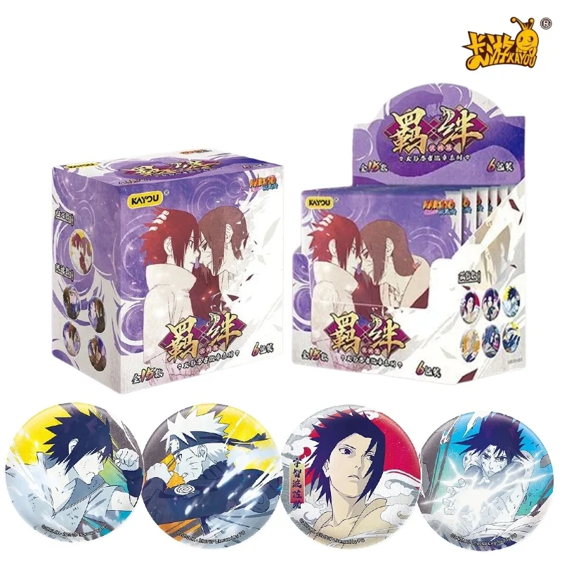 KAYOU Official Naruto Bond Series Vol.5 Round Tin Badge Pins Uzumaki Naruto Uchiha Sasuke Anime Character Blind Collect Brooch