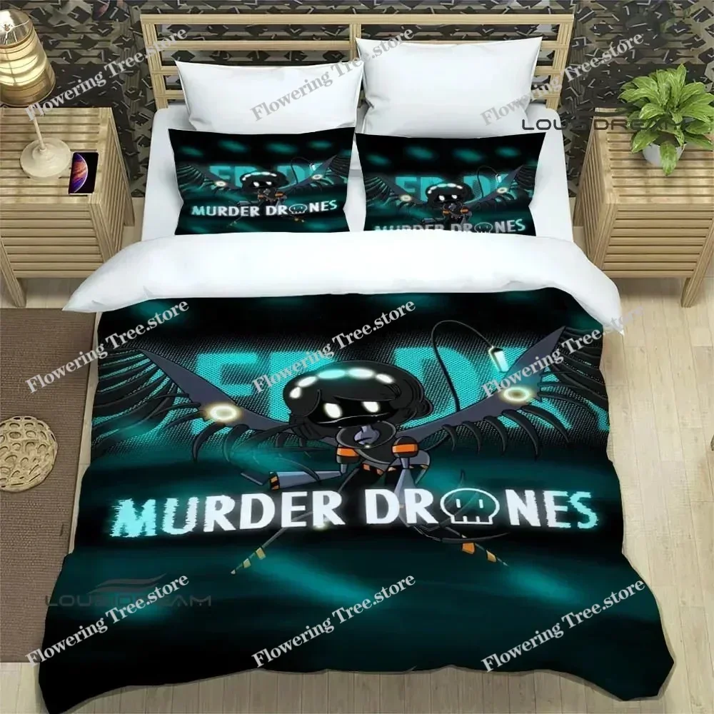 M-Murder Drones Cartoon Print Bedding Sets Exquisite Bed Supplies Set Duvet Cover Bed Comforter Set Bedding Luxury Birthday Gift