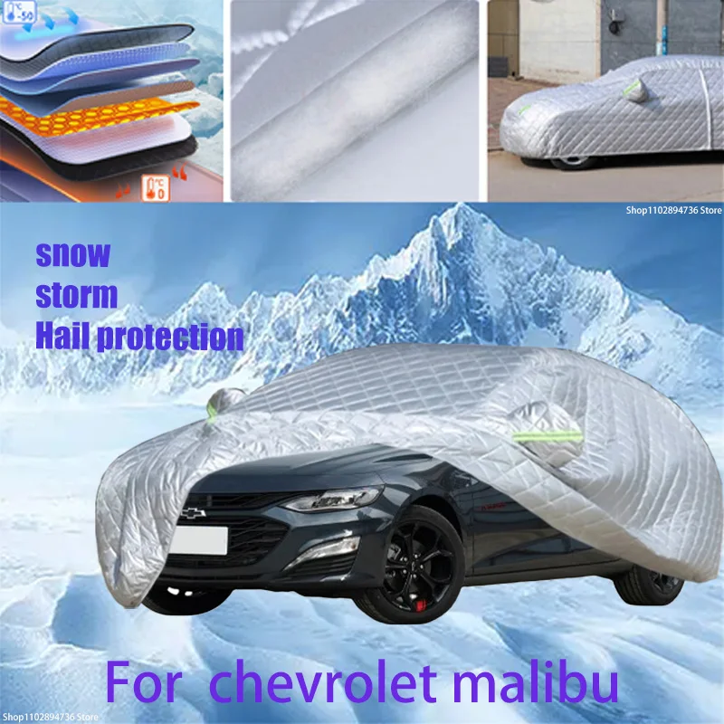 For chevrolet malibu Outdoor Cotton Thickened Awning For Car Anti Hail Protection Snow Covers Sunshade Waterproof Dustproof