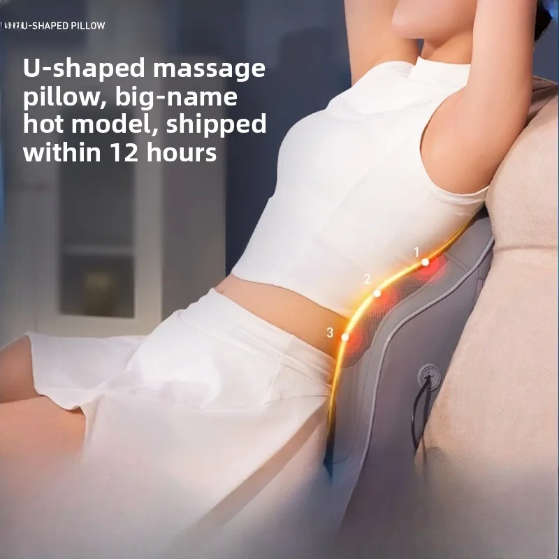 

Massage pillow kneading heating charging pillow neck back waist cervical spine massager