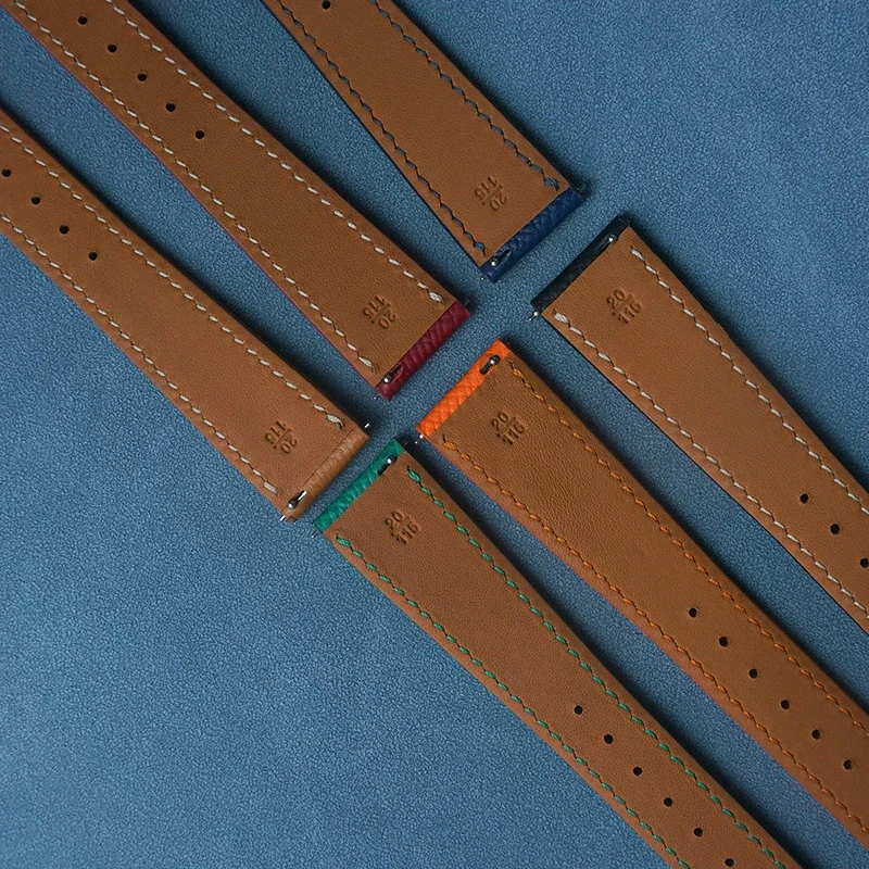 يدويا الجلود حزام ساعة اليد 20 مللي متر 22 مللي متر الإفراج السريع العالمي خمر رئيس طبقة جلد البقر حزام الساعات اكسسوارات دبوس مشبك