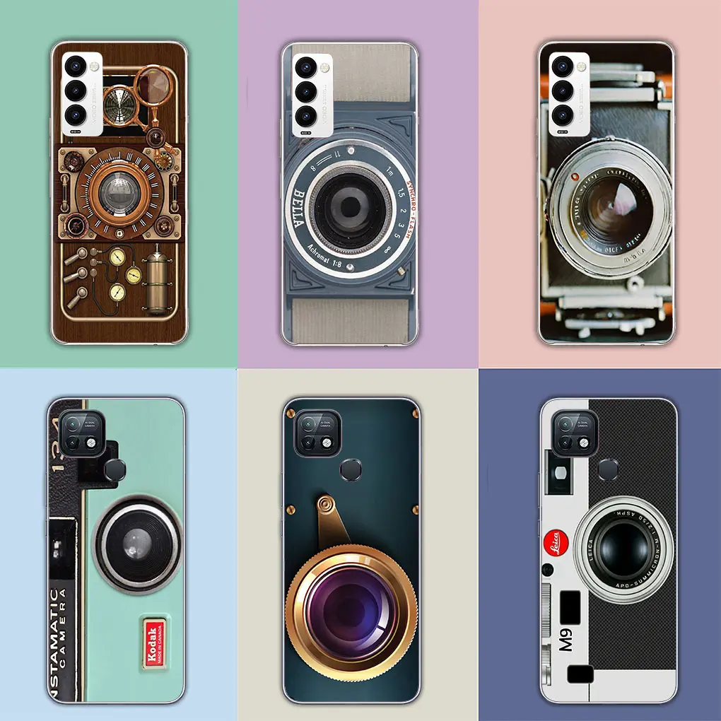 Retro Vintage Camera Phone Cover Case for Motorola Moto G13 G14 G53 G54 G62 G72 G82 G84 Edge 40 neo pro Funda Soft Casing