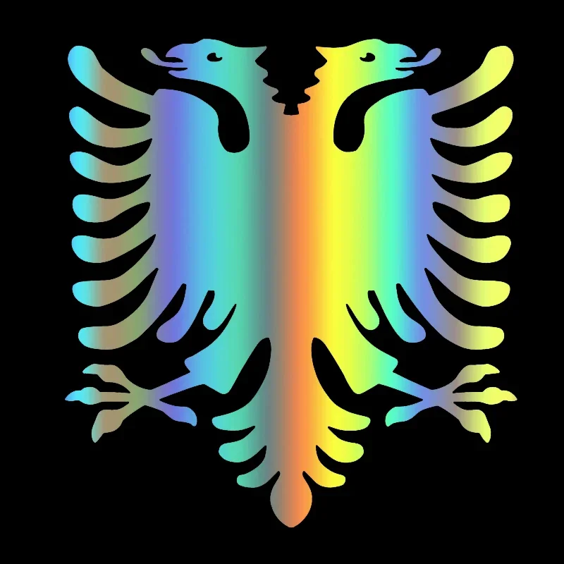 ملصق سيارة ألباني برأسين من الفينيل، ملصق سيارة نسر مقاوم للماء على النافذة الخلفية لمصد الشاحنة