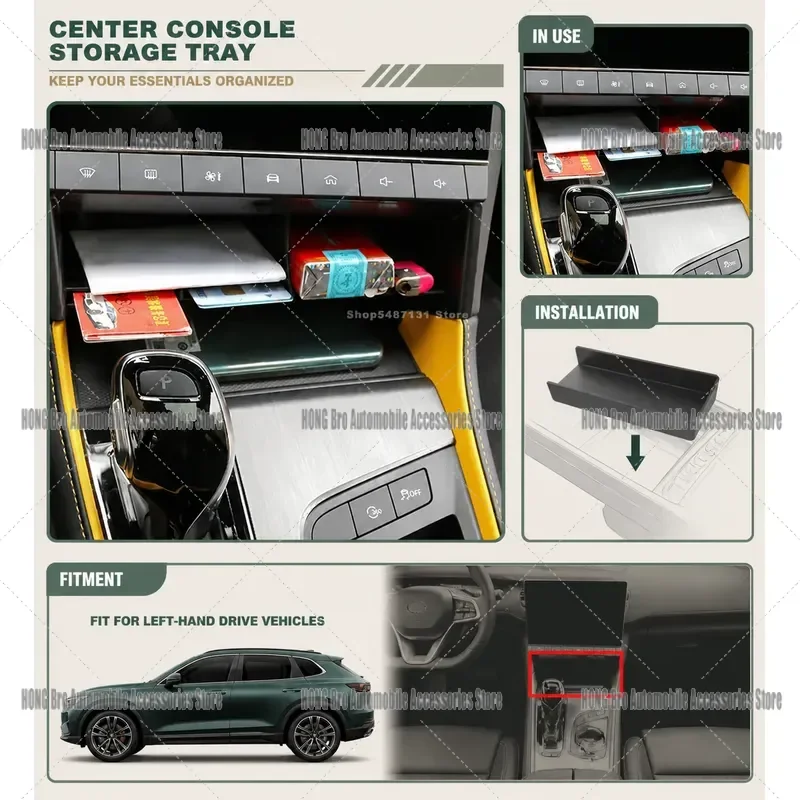 For MG 6 Pro 2020-2023 Center Console Organizer Armrest Storage Box Holder Interior Accessories Auto Parts Tray