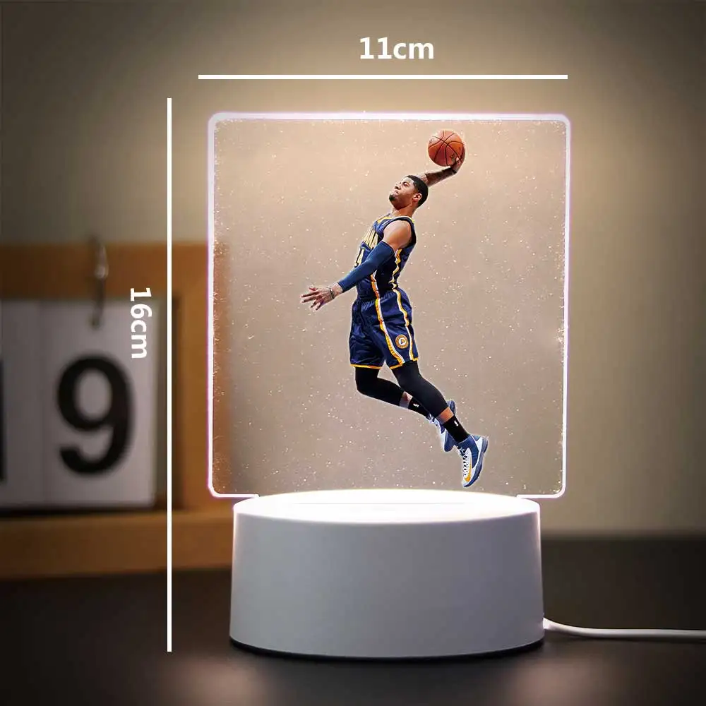 Famous basketball player Acrylic 3d Lamp for Table Desk Decor the Boys Girls Birthday Gift