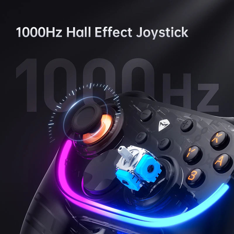 MACHENIKE S3 Controller di gioco wireless Frequenza di polling 1000Hz Joystick ad effetto Hall Gamepad per Nintendo Switch Android iOS Steam