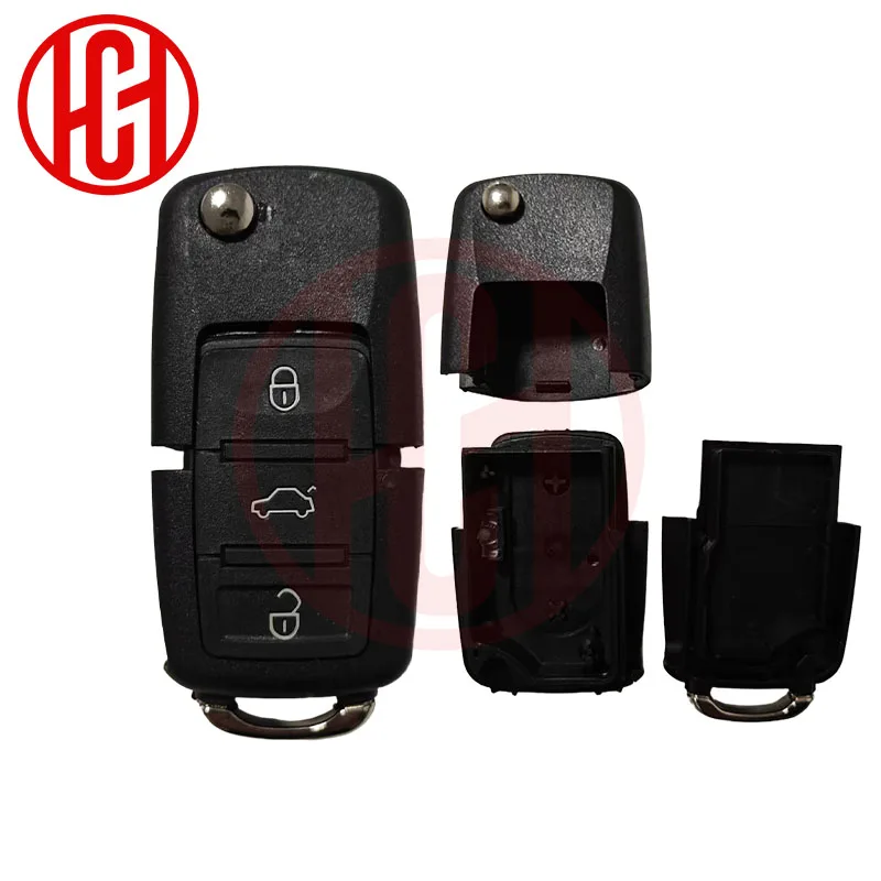 2/3-Tasten Modifizierter Upgrade-Klappschlüssel-Ersatz für VW B5 POLO GOLF Bora Touran Passat DIY Schlüssel-Fernbedienungsgehäuse ohne Logo