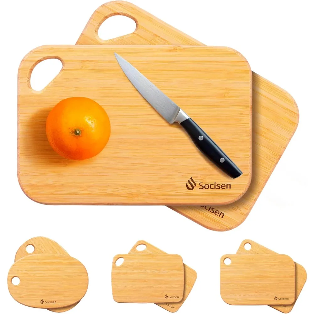 

2 Packs Small Bamboo Wood Cutting Board for Kitchen Mini Wooden Charcuterie Boards Lightweight Chopping Board Non Toxic Handheld