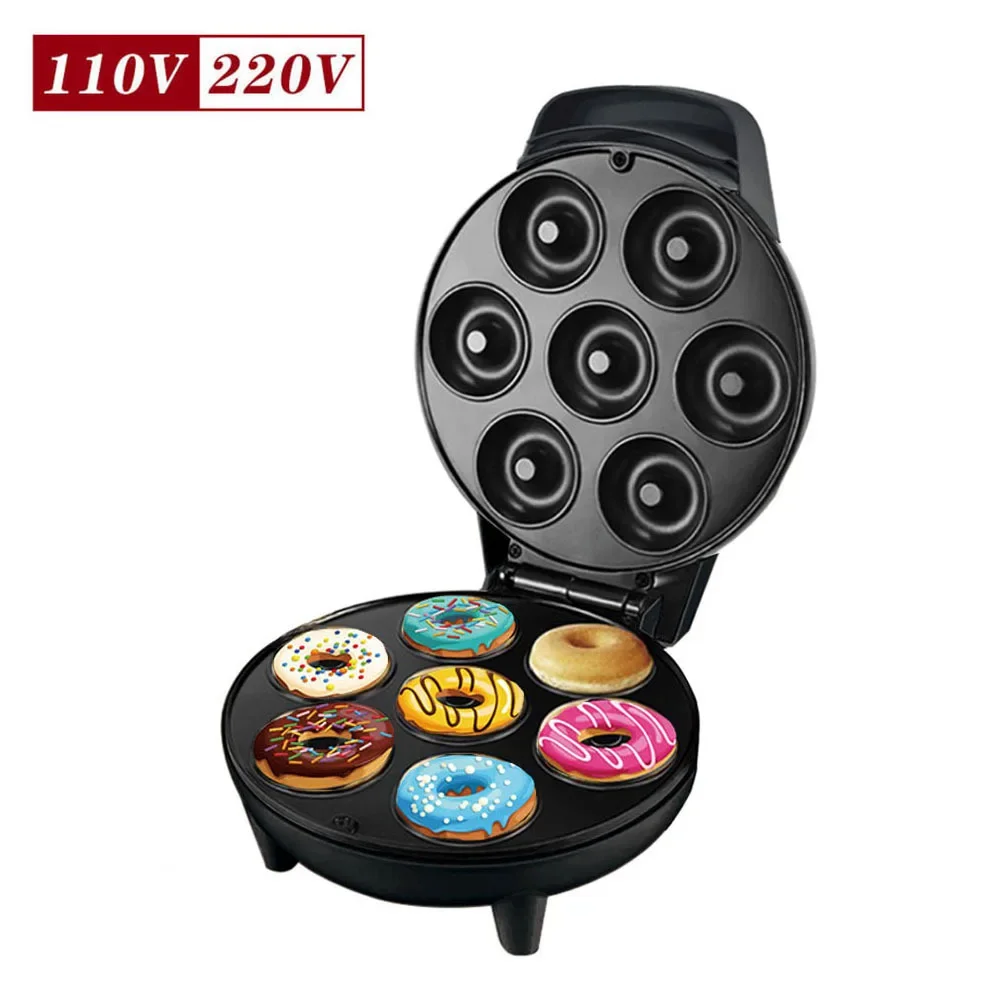 Mini Iron Pop Snack Machine Grill Donut Maker Cup Cake Egg Waffle Maker Electric Bakelite Semi-Automatic Electric Doughnut Make